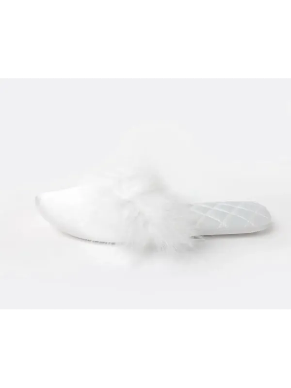 Acquista ora PANTOFOLA DONNA SPOSA RASO E PIUME ADMAS 69124S su nonsolointimo1994.com