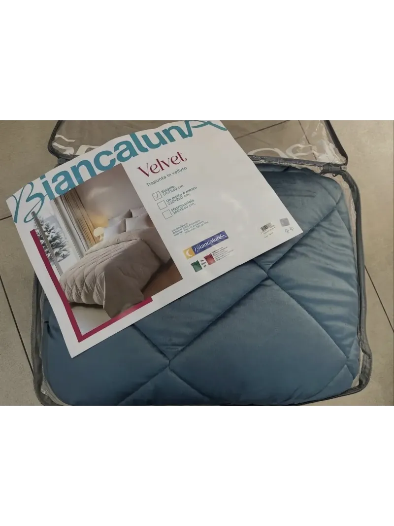 Acquista ora TRAPUNTA UN POSTO E MEZZO BIANCALUNA Velvet su nonsolointimo1994.com