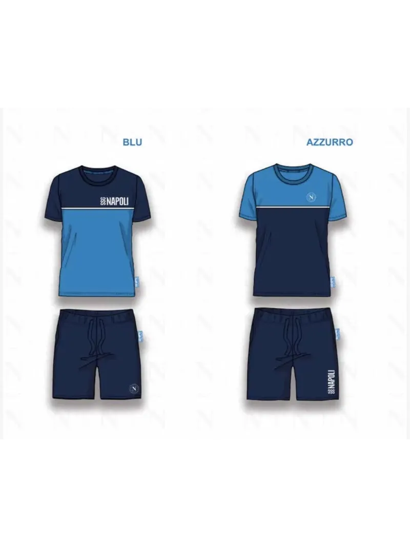 Acquista ora PIGIAMA COMPLETO UOMO COTONE 100% MEZZA MANICA PANTALONCINO COLLEZIONE 2025 HERMET SSC NAPOLI PGCNJ102130 su nonsol
