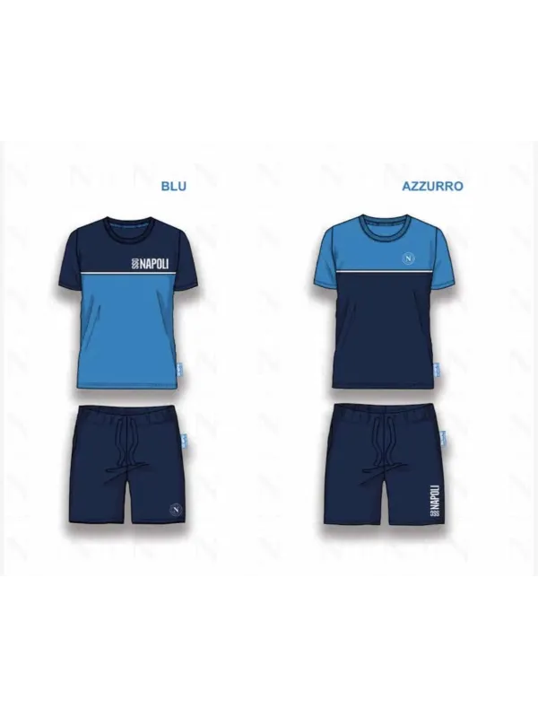 Acquista ora PIGIAMA COMPLETO UOMO COTONE 100% MEZZA MANICA PANTALONCINO COLLEZIONE 2025 HERMET SSC NAPOLI PGCNJ102130 su nonsol