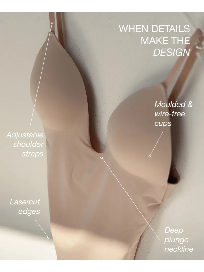 Acquista ora BODY MODELLANTE SCOLLATURA PROFONDA TAGLIO LASER MICROFIBRA BYE BRA Sculpting bodysuit su nonsolointimo1994.com