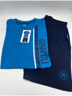 Acquista ora PIGIAMA COMPLETO UOMO COTONE 100% MEZZA MANICA PANTALONCINO COLLEZIONE 2025 HERMET SSC NAPOLI PGCNJ102125 su nonsol