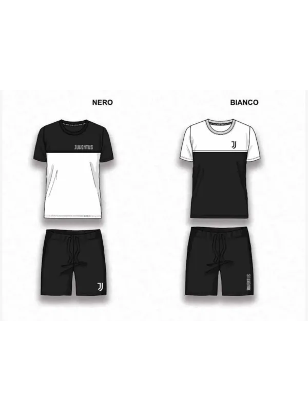 Acquista ora PIGIAMA COMPLETO RAGAZZO SOTTUOMO COTONE 100% MEZZA MANICA PANTALONCINO COLLEZIONE 2025 HERMET FC JUVENTUS PGCJJ203