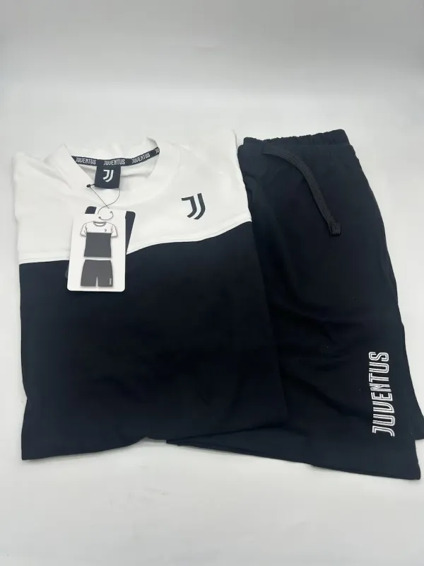 Acquista ora PIGIAMA COMPLETO RAGAZZO SOTTUOMO COTONE 100% MEZZA MANICA PANTALONCINO COLLEZIONE 2025 HERMET FC JUVENTUS PGCJJ203
