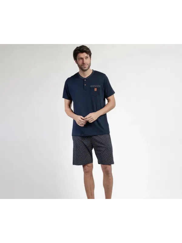 Acquista ora PIGIAMA UOMO MEZZA MANICA + PANTALONCINO ADMAS 63103 su nonsolointimo1994.com
