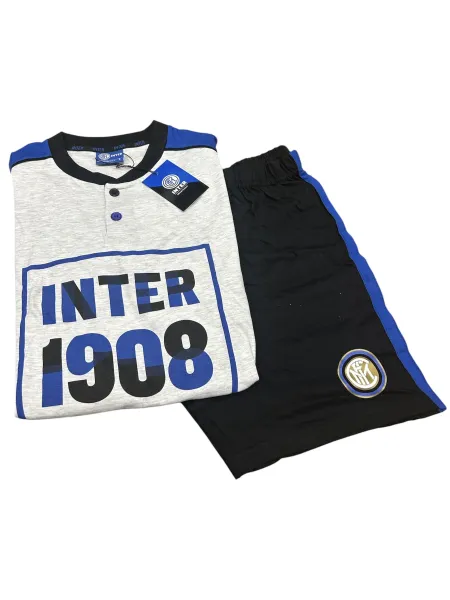 Acquista ora PIGIAMA UOMO COTONE 100% MEZZA MANICA PANTALONCINO RESTOCK RETRO' SICEM FC INTER IN14047 su nonsolointimo1994.com 2