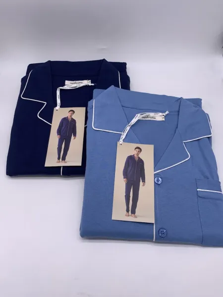 Acquista ora PIGIAMA UOMO LUNGO APERTO AVANTI 100% COTONE NOI DI NOTTE FC3234 su nonsolointimo1994.com