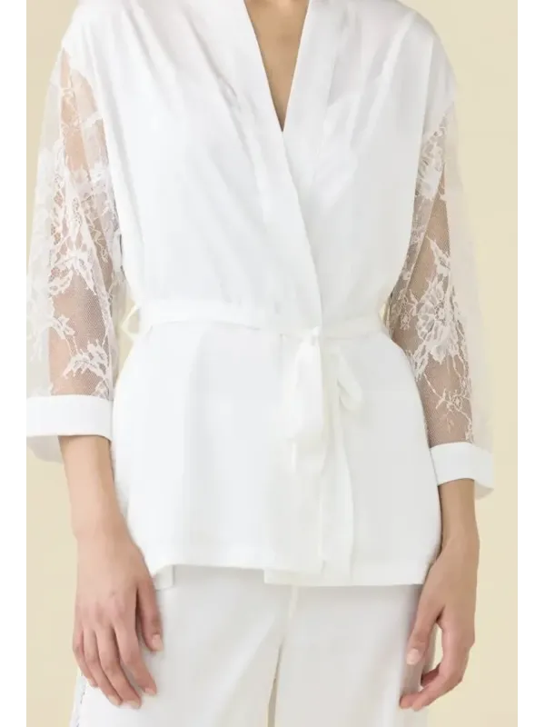 Acquista ora TOP + PANTALONE + KIMONO RASO DONNA NOI DI NOTTE Bride su nonsolointimo1994.com