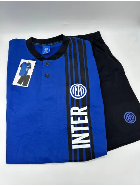 Acquista ora PIGIAMA RAGAZZO SOTTUOMO COTONE 100% MEZZA MANICA PANTALONCINO COLLEZIONE 2025 HERMET FC INTER PGCIJ202065 su nonso