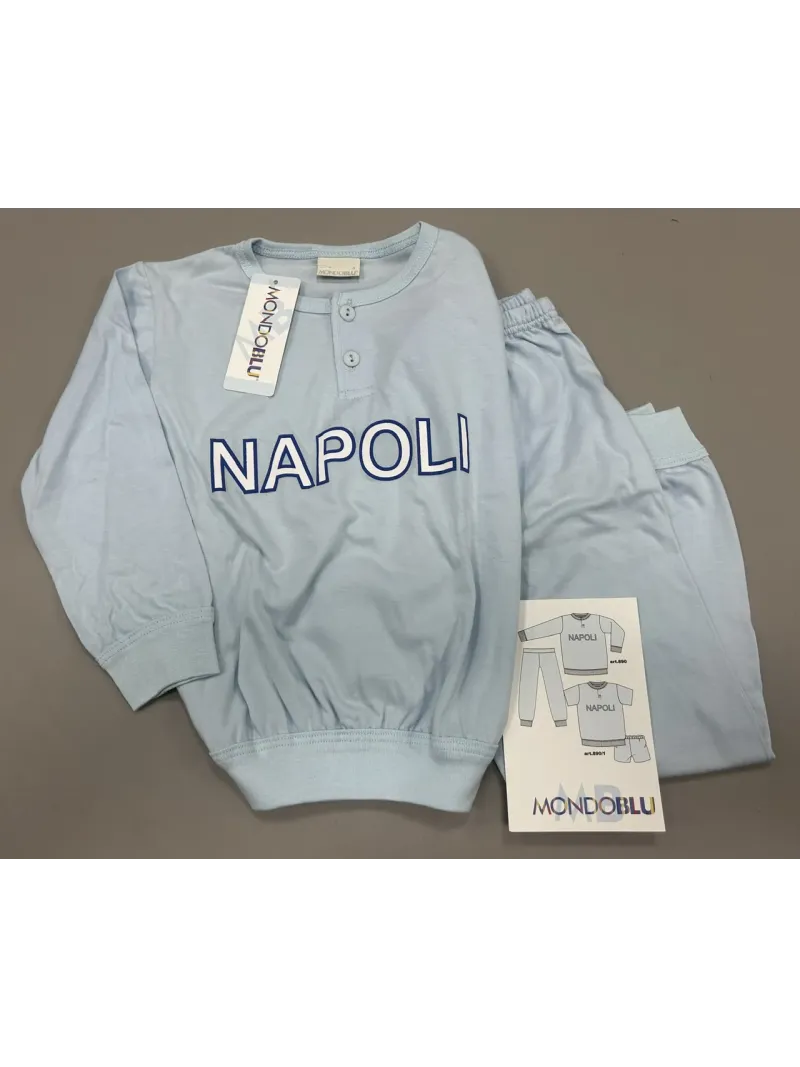 Acquista ora PIGIAMA BAMBINO MANICA LUNGA COTONE 100% COLLECTION 2025 HERMET SSC NAPOLI PIGNT202110 su nonsolointimo1994.com