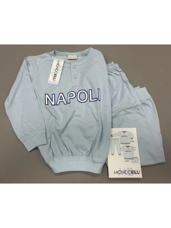 Acquista ora PIGIAMA BAMBINO MANICA LUNGA COTONE 100% COLLECTION 2025 HERMET SSC NAPOLI PIGNT202110 su nonsolointimo1994.com
