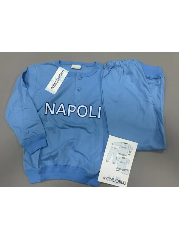 Acquista ora PIGIAMA BAMBINO MANICA LUNGA COTONE 100% COLLECTION 2025 HERMET SSC NAPOLI PIGNT202110 su nonsolointimo1994.com