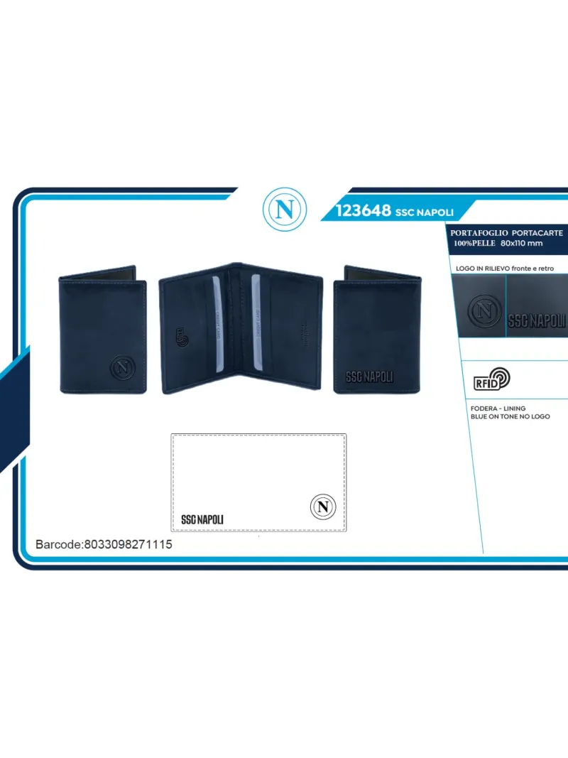 Acquista ora PORTAFOGLIO PORTACARTE UOMO VERA PELLE ENZO CASTELLANO SSC NAPOLI 121181 su nonsolointimo1994.com