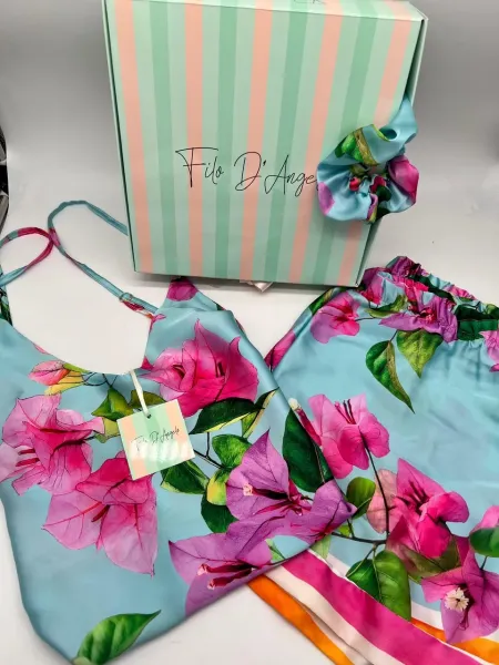 Acquista ora PIGIAMA DONNA BRETELLINA + PANTALONCINO FILO D'ANGELO - BOUNGAVILLE su nonsolointimo1994.com