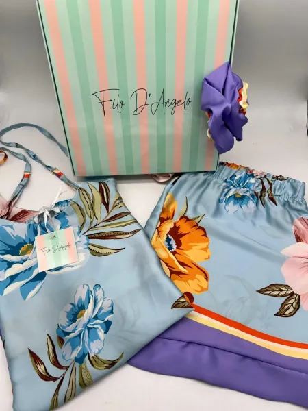 Acquista ora PIGIAMA DONNA BRETELLINA + PANTALONCINO FILO D'ANGELO - GABRIELLE su nonsolointimo1994.com