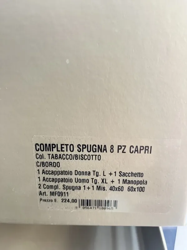 Acquista ora COMPLETO BAGNO LUI & LEI 8 PEZZI BATTAGLIA Capri su nonsolointimo1994.com