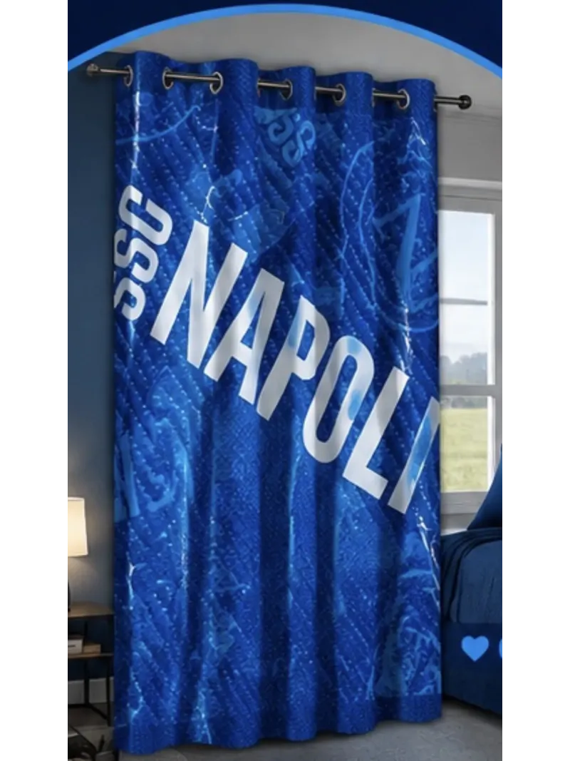 Acquista ora TENDA CALATA CON PASSANTI CARILLO SSC NAPOLI 140x290cm ID1918 su nonsolointimo1994.com