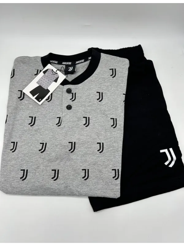 Acquista ora PIGIAMA UOMO COTONE 100% MEZZA MANICA PANTALONCINO COLLEZIONE 2025 HERMET FC JUVENTUS PGCJJ103000 su nonsolointimo1