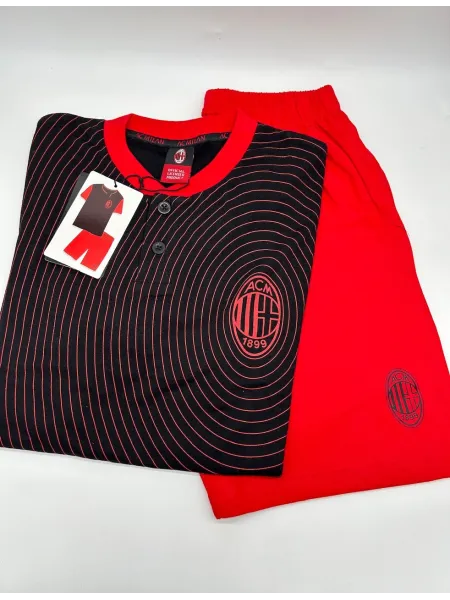 Acquista ora PIGIAMA RAGAZZO SOTTUOMO COTONE 100% MEZZA MANICA PANTALONCINO COLLEZIONE 2025 HERMET AC MILAN PGCMJ202030 su nonso 2