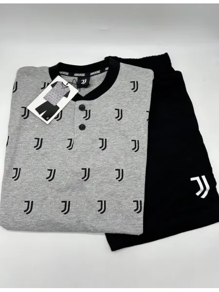 Acquista ora PIGIAMA UOMO COTONE 100% MEZZA MANICA PANTALONCINO COLLEZIONE 2025 HERMET FC JUVENTUS PGCJJ103000 su nonsolointimo1 2