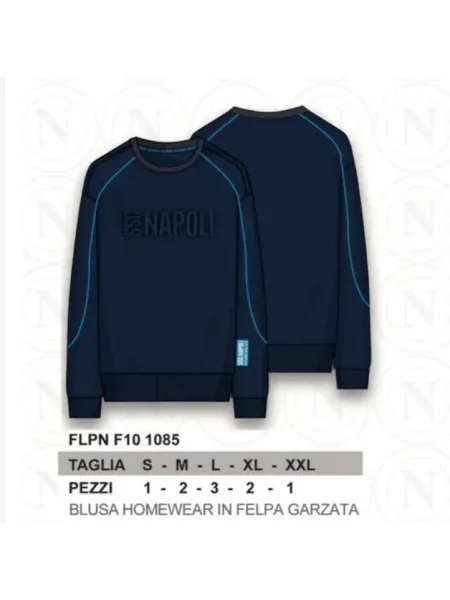 Acquista ora TUTA UOMO DA PASSEGGIO COTONE 100% FRENCH TERRY FULL ZIP COLLECTION 2025 HERMET SSC NAPOLI FLPNF102060 PTLNF102060 2