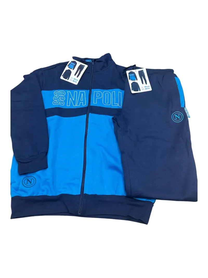 Acquista ora TUTA UOMO DA PASSEGGIO COTONE 100% FRENCH TERRY FULL ZIP COLLECTION 2025 HERMET SSC NAPOLI FLPNF102060 PTLNF102060