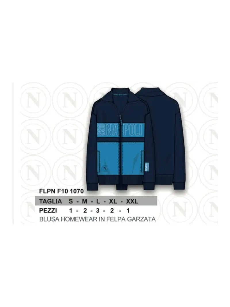 Acquista ora TUTA UOMO DA PASSEGGIO COTONE 100% FRENCH TERRY FULL ZIP COLLECTION 2025 HERMET SSC NAPOLI FLPNF102060 PTLNF102060