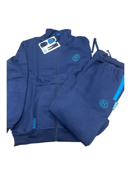 Acquista ora TUTA UOMO DA PASSEGGIO COTONE 100% FRENCH TERRY FULL ZIP COLLECTION 2025 HERMET SSC NAPOLI FLPNF102060 PTLNF102060
