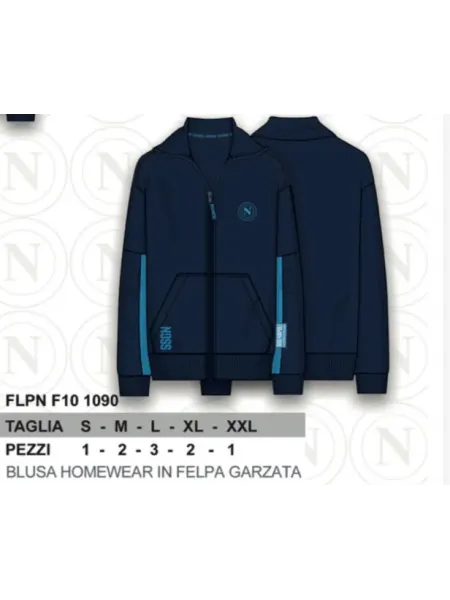 Acquista ora TUTA UOMO DA PASSEGGIO COTONE 100% FRENCH TERRY FULL ZIP COLLECTION 2025 HERMET SSC NAPOLI FLPNF102060 PTLNF102060 2