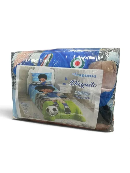 TRAPUNTA LETTO SINGOLO STAMPA DIGITALE PIAZZATA INVERNALE MADE IN ITALY IRGE DIEGUITO PIBE DE ORO 10