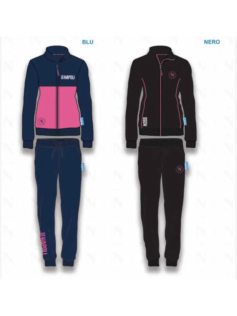 TUTA DONNA FELPA GARZATA FULL ZIP HERMET SSC NAPOLI PGDNF101125