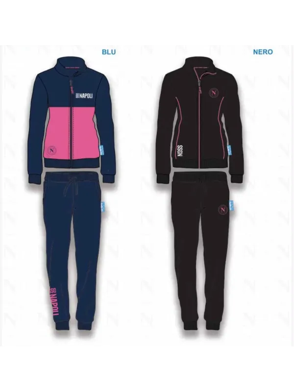 TUTA DONNA FELPA GARZATA FULL ZIP HERMET SSC NAPOLI PGDNF101125