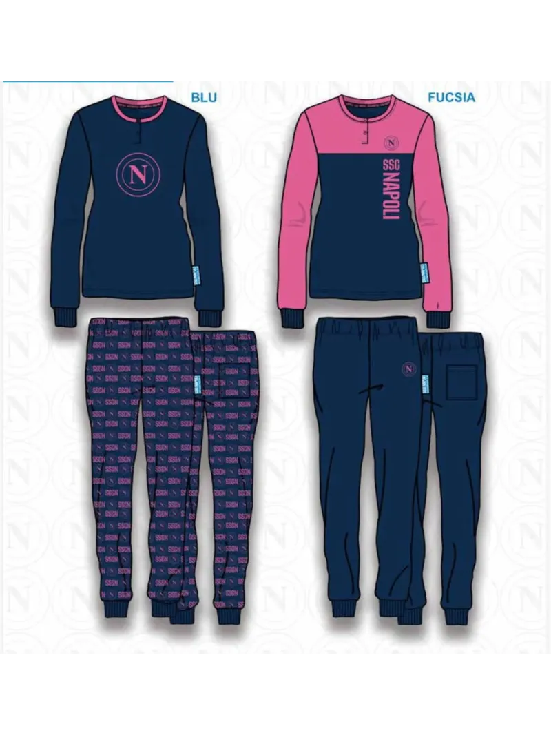 PIGIAMA DONNA CALDO COTONE HERMET SSC NAPOLI PGDNF101275