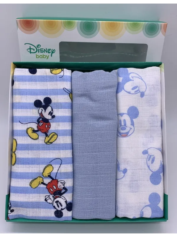 Vendita QUADRATI NEONATO COTONE GARZA DISNEY 3 PEZZI