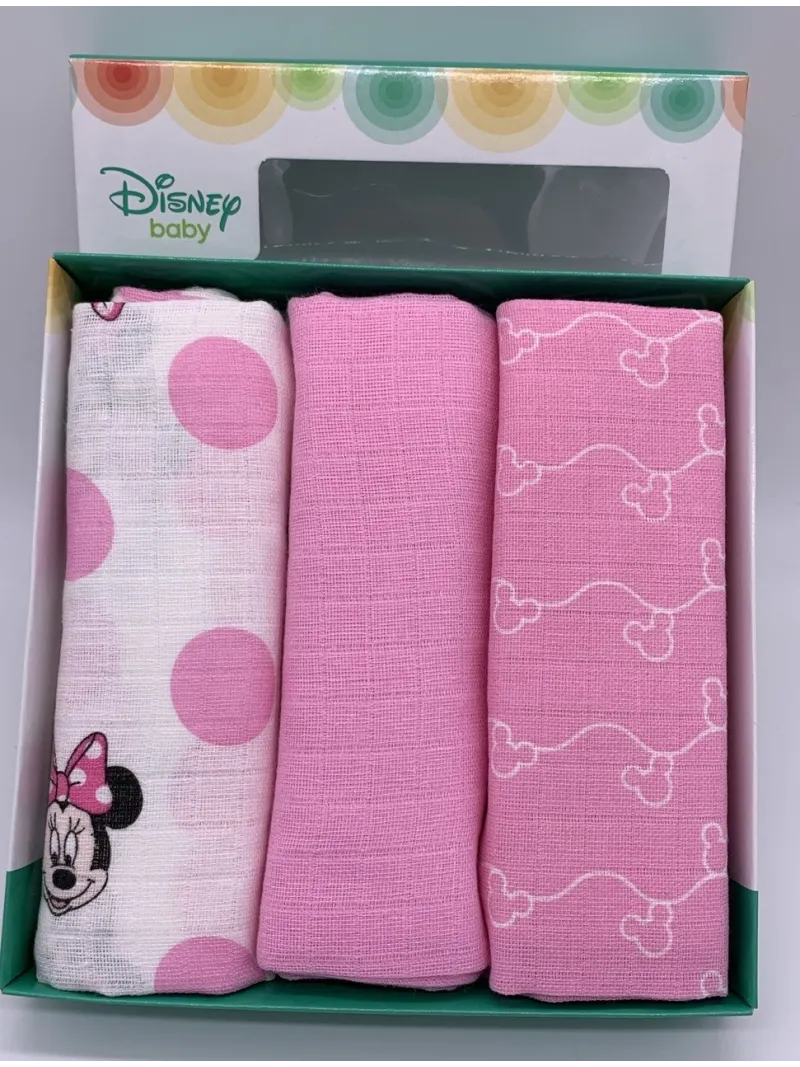 Vendita QUADRATI NEONATO COTONE GARZA DISNEY 3 PEZZI
