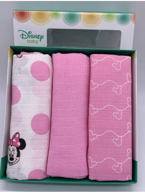 Vendita QUADRATI NEONATO COTONE GARZA DISNEY 3 PEZZI