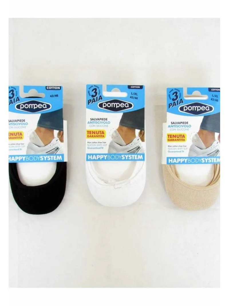 Vendita POMPEA CALZE SALVAPIEDE UNISEX CON SILICONE ANTISCIVOLO DONNA UOMO 3 PAIA