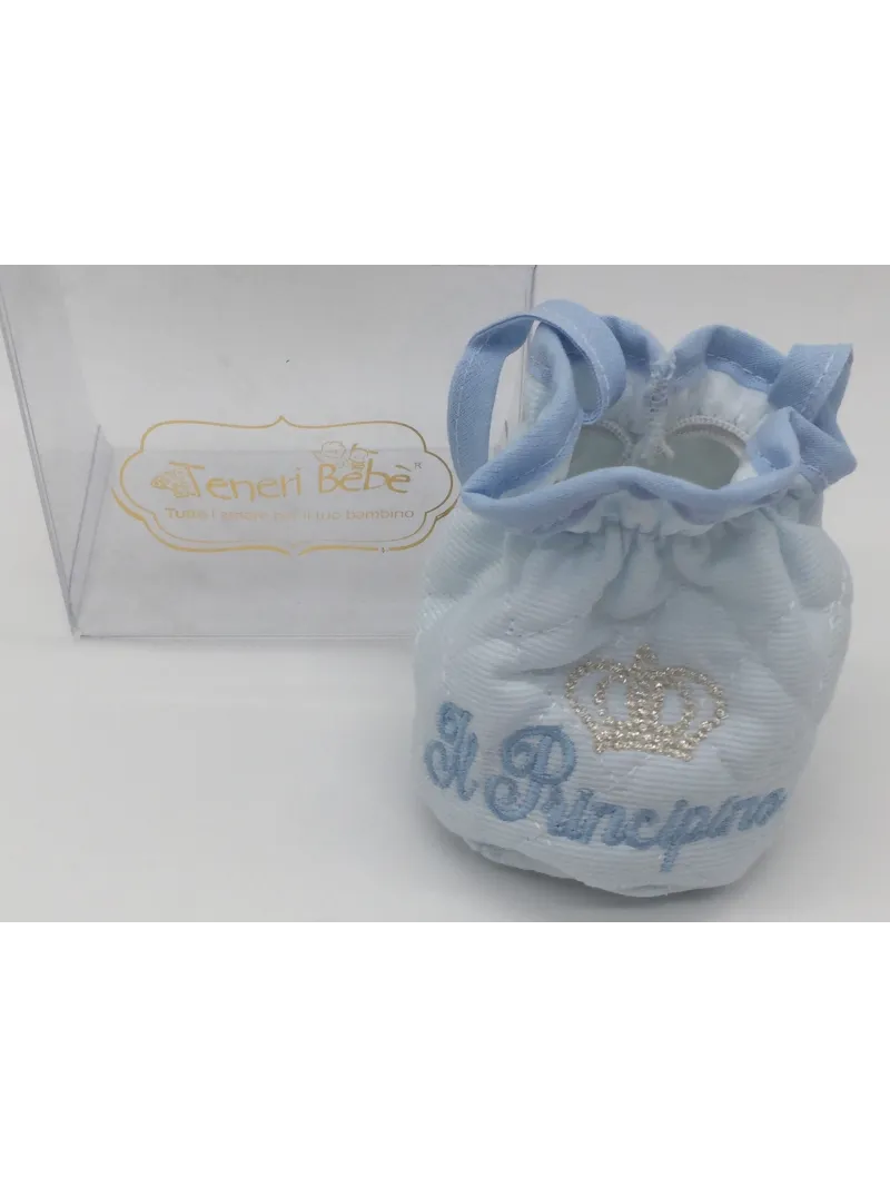 PORTA CIUCCIOTTO COTONE PRINCIPINO PRINCIPESSA MADE IN ITALY TENERI BEBE'