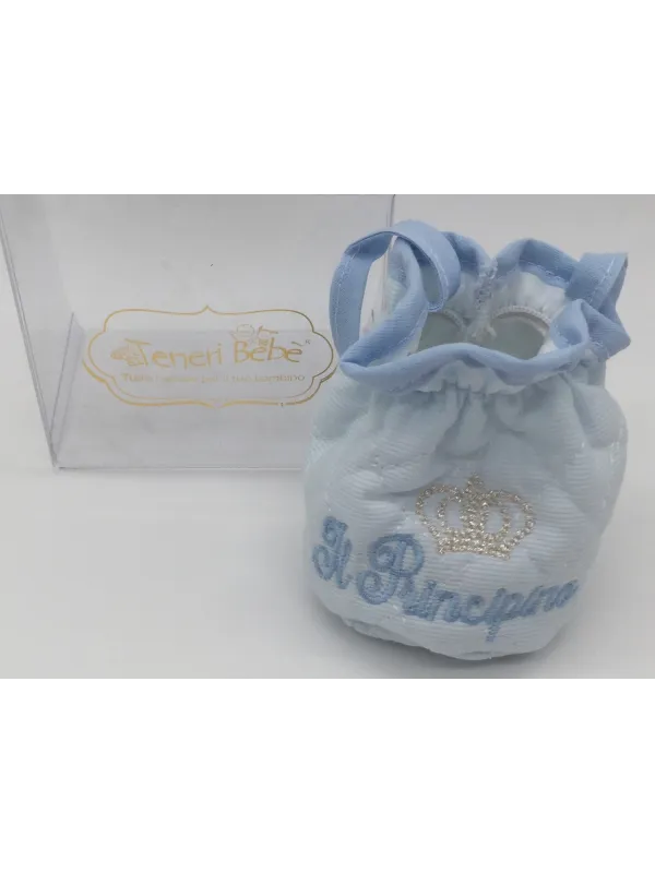PORTA CIUCCIOTTO COTONE PRINCIPINO PRINCIPESSA MADE IN ITALY TENERI BEBE'