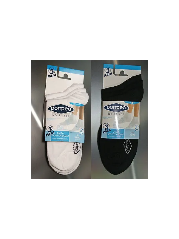 Vendita 3 PAIA CALZINI SPORTIVI POMPEA ART. BIKE SOCKS COTONE UNISEX UOMO E DONNA CALZA CALZE