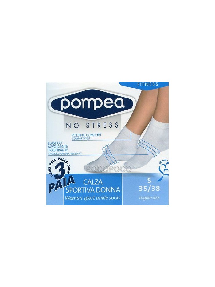 Vendita 3 PAIA CALZINI SPORTIVI POMPEA ART. BIKE SOCKS COTONE UNISEX UOMO E DONNA CALZA CALZE