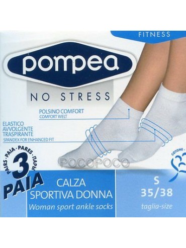 Vendita 3 PAIA CALZINI SPORTIVI POMPEA ART. BIKE SOCKS COTONE UNISEX UOMO E DONNA CALZA CALZE