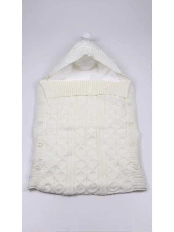 BABY SACCO LANA CON CAPPUCCIO BATUFFOLINI 70x95 B448