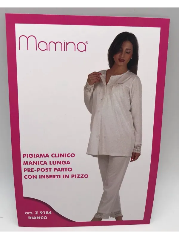 Acquista ora PIGIAMA DONNA MANICA LUNGA PRE-POST PARTO APERTO AVANTI MAMINA COTONE 100% 9184/01 su nonsolointimo1994.com