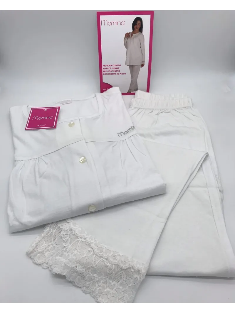 Acquista ora PIGIAMA DONNA MANICA LUNGA PRE-POST PARTO APERTO AVANTI MAMINA COTONE 100% 9184/01 su nonsolointimo1994.com