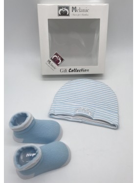 SET CAPPELLINO+SCARPINE NEONATO MASCHIO MELANIE AP330.2