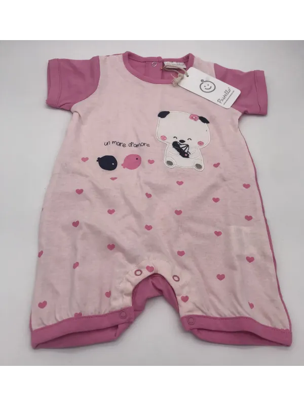 Vendita TUTINA PAGLIACCETTO CORTA NEONATO FEMMINA COTONE PASTELLO