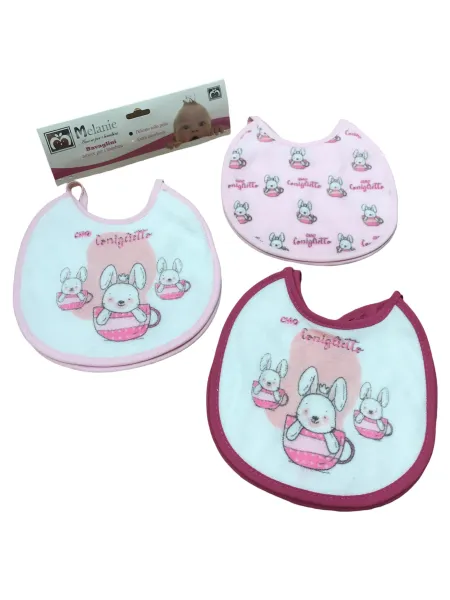 Vendita BAVETTE PICCOLE SPUGNA ELASTICO 6 PEZZI ROBY BABY 2
