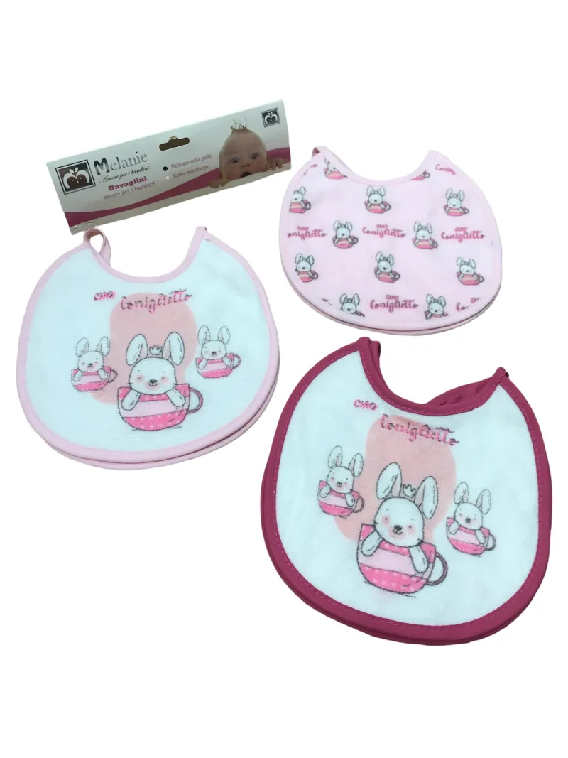 Vendita BAVETTE PICCOLE SPUGNA ELASTICO 6 PEZZI ROBY BABY