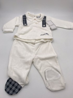 TUTINA MANICA LUNGA CINIGLIA DUE PEZZI NEONATO MASCHIO PASTELLO CP40K